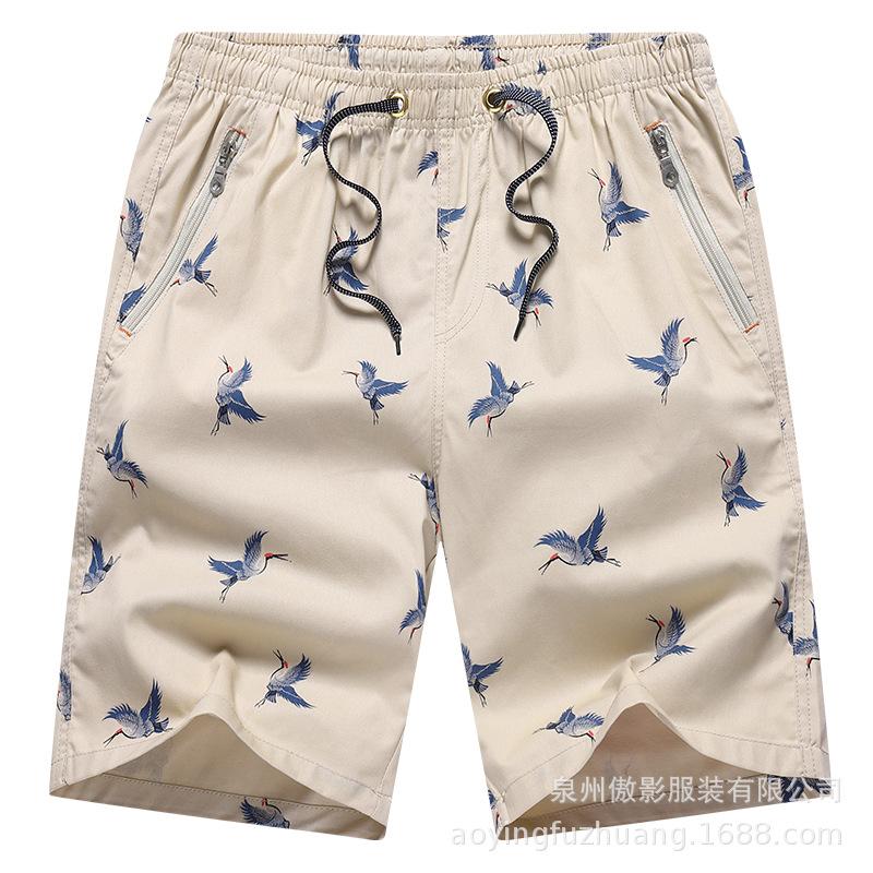 Summer Short Pant Men 'S Five -Point Pant Thin Beach Pants Loose Casual Cotton Pant 