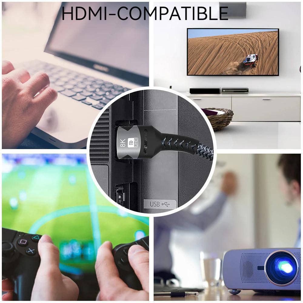 8K HDMI-kompatibles Kabel 4K@120Hz 8K@60Hz HDMI 2.1 Kabel 48Gbps Adapter für RTX 3080 eARC HDR Videokabel PC Laptop TV-Box PS5