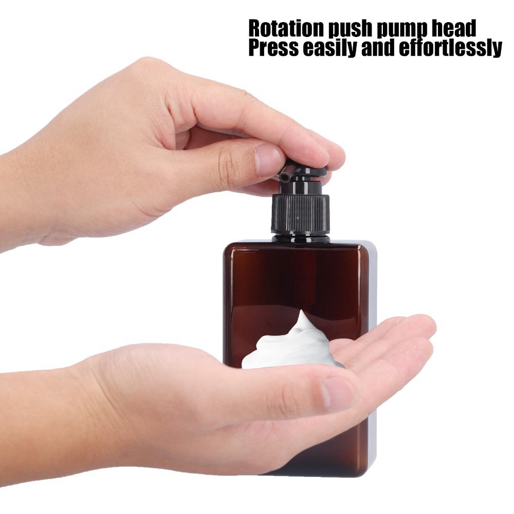 3Pcs Amber Brown Pump Bottle Leakproof Pump Head Travel Bottle Portable Lotion Container Face Wash