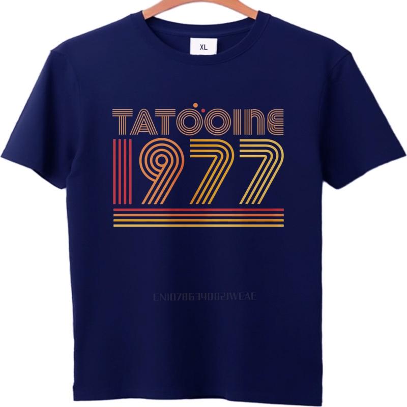 Vintage summer For him t shirt Tatooine 1977 Retro Design Print Short Sleeve Relaxed Fit Round Neck Teeshirt men cotton t shirt 4XL