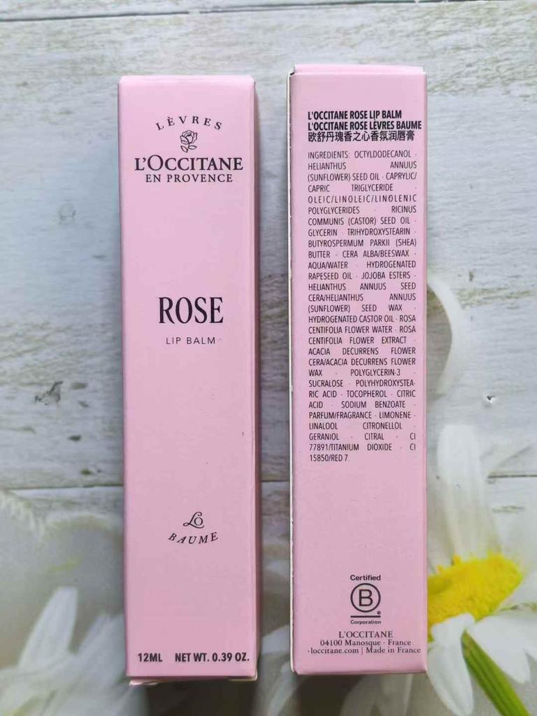 L'Occitane Bálsamo Labial Rosa 12ml Hidratante Nutritivo Cuidado Labial Portátil