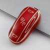 Fashionable Gold Edge TPU Key Case for Tesla Model X