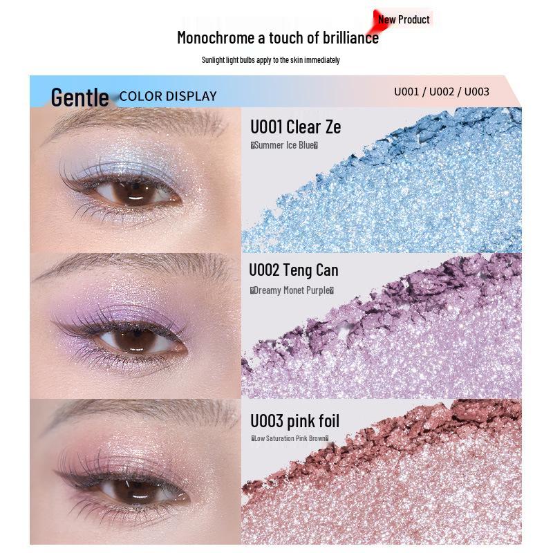 Qianyan Luxurious Crystal Eyeshadow & Blush Palette - Matte Shimmer Contour Highlighter for Daily Use