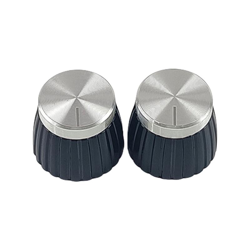 

Pack of 2 Guitar Tuning Knob Caps Plastic Aluminum Quick Installation Design Suitable for Electric Guitar and Bass чёрный/серебряный