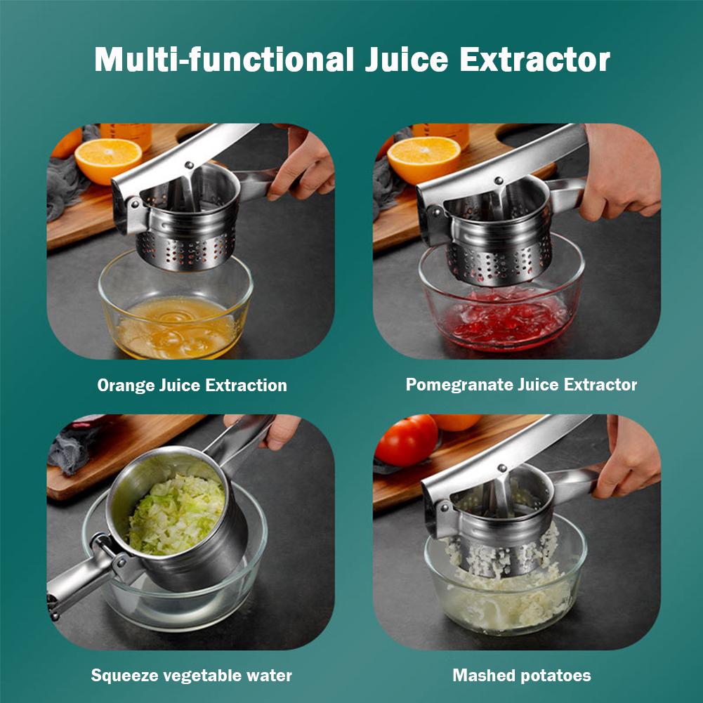 Stainless Steel Manual Juicer Fruit Masher Citrus Orange Juicer Hand Squeezer Press Machine Kitchen Crusher Potato Masher Tool