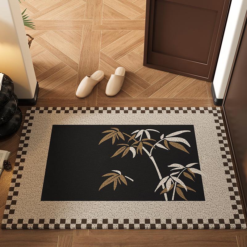 New Chinese-Style Entry Door Floor Mat, Wear-Resistant And Non-Slip Entry Door Floor Mat, Porch Dirt-Resistant And Cuttable Pvc Silk Ring Floor Mat 40*60cm