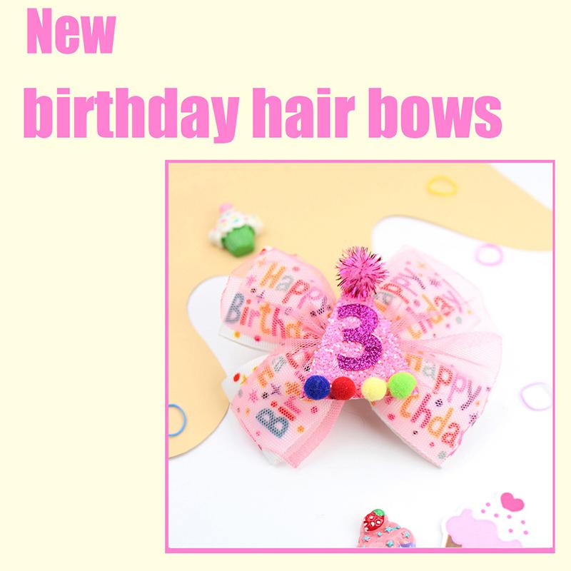 Sprinkle Confetti Hair Bow Clip - First Birthday Pink Party Decoration For Baby Girls, Ice Cream Theme 1St Birthday