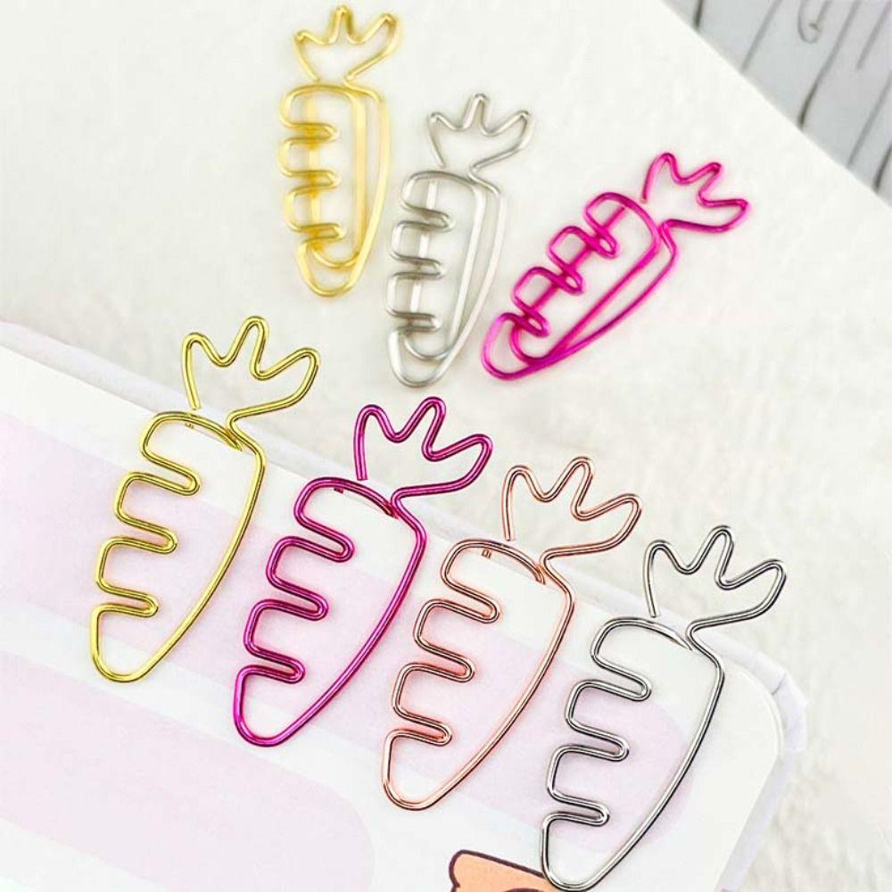 20pcs Cartoon Metal Paperclip Metal Paper Decorative Clip Students Stationery Bookmark Holder Home