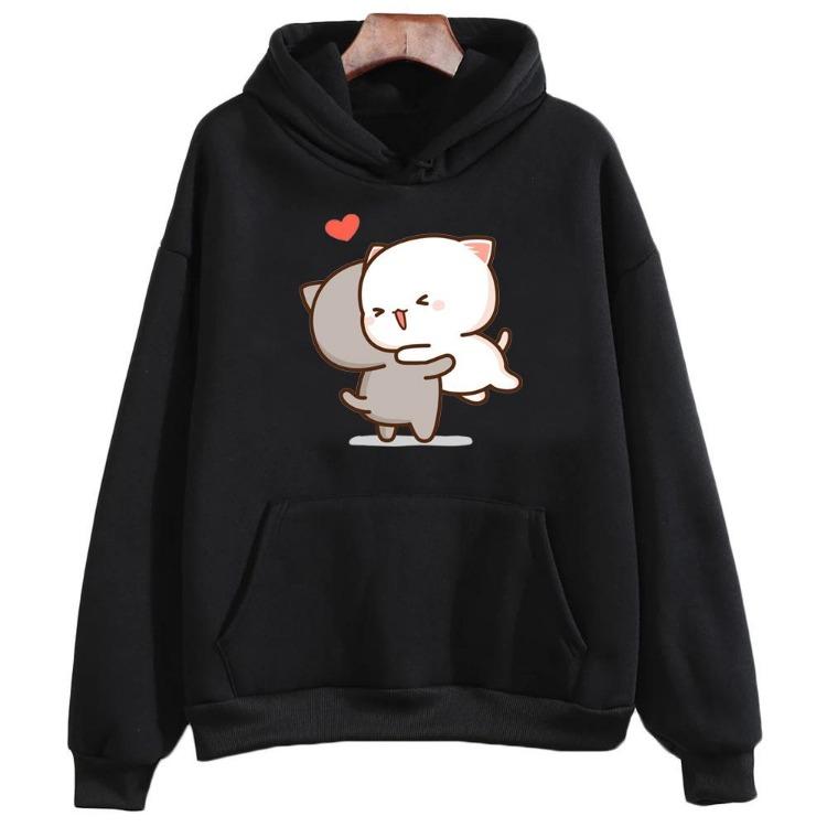 

Unisex Peach Goma Cat Mochi Soft Cotton Long Sleeve Comfortable Casual Fashion Sweatshirt Top Clothes S
