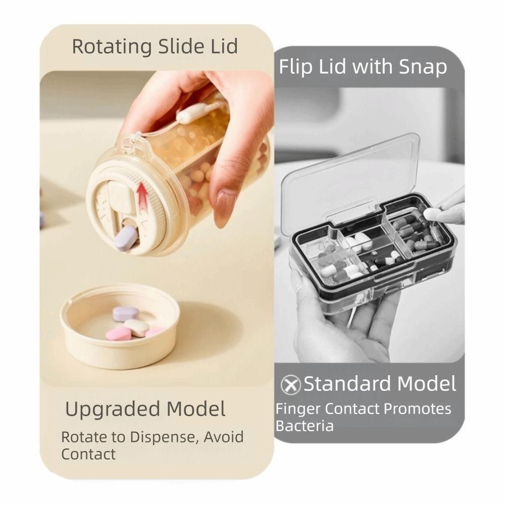 Portable 4 Grids Pill Box Moisture-proof Pill Storage Box Portable Pill Dispenser  for Home