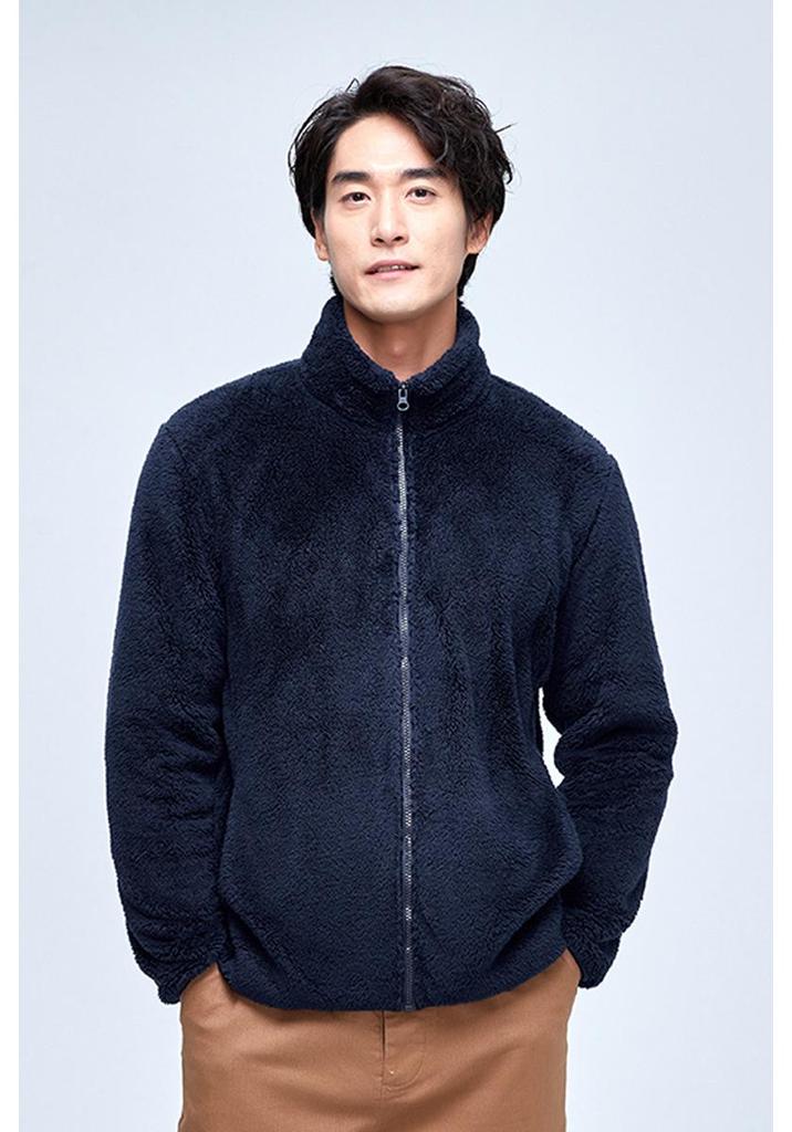 Unisex Lambswool Jaquette: Stand Collar Polar Fleece Coat for Autumn and Winter