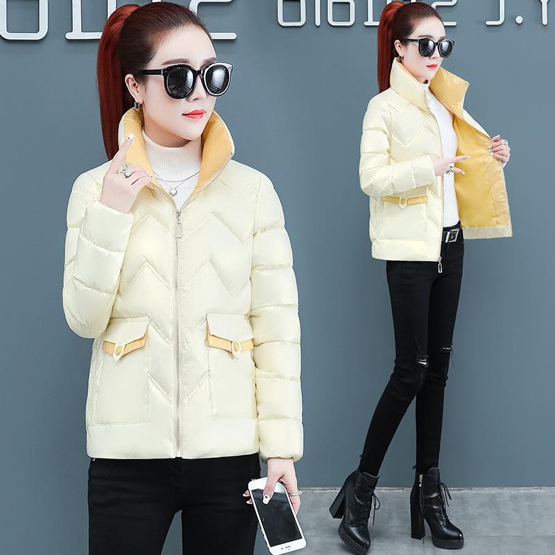 Winter new down cotton-padded clothes women's short student bread clothes colored hooded long-sleeved loose small cotton-padded jackets leave-in