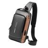 Password Sling Backpack Anti Theft Multifunctional Cycling Chest Bag for Motorcycle Men Grey and Black
