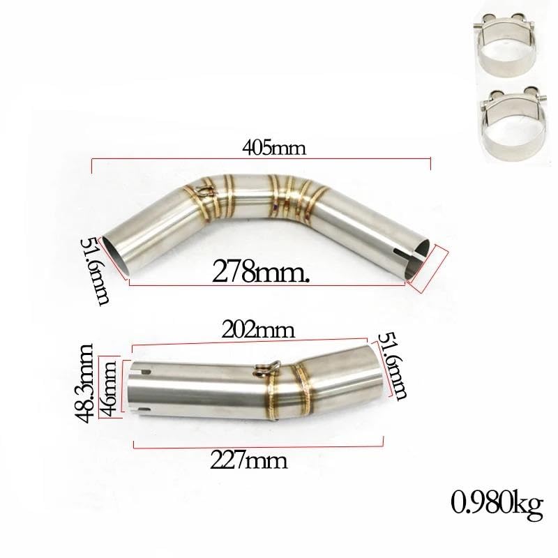 Motorcycle Motorcycle Exhaust Muffler Link Middle Pipe For Yamaha YZF-R1 2004 2005 2006 2007
