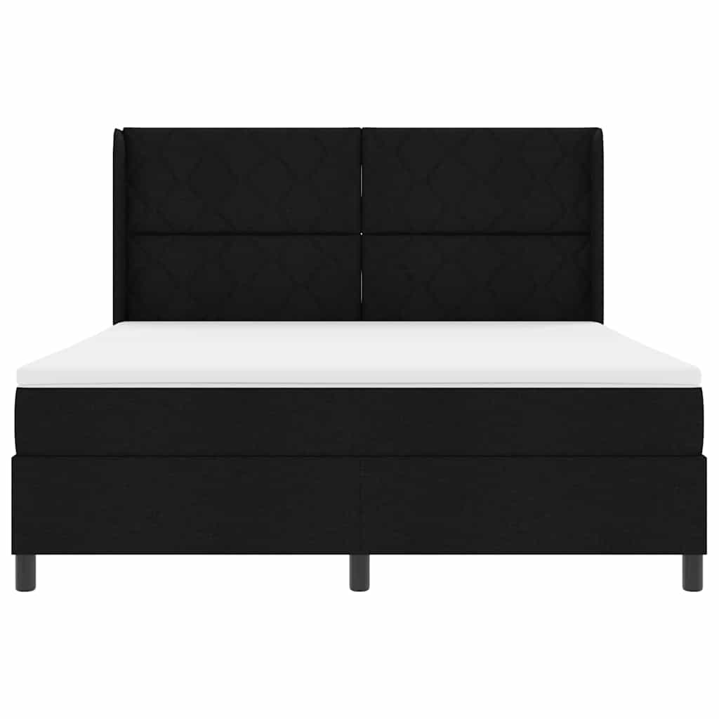 Box Spring Bed with Headboard Black 200 x 180 cm Fabric