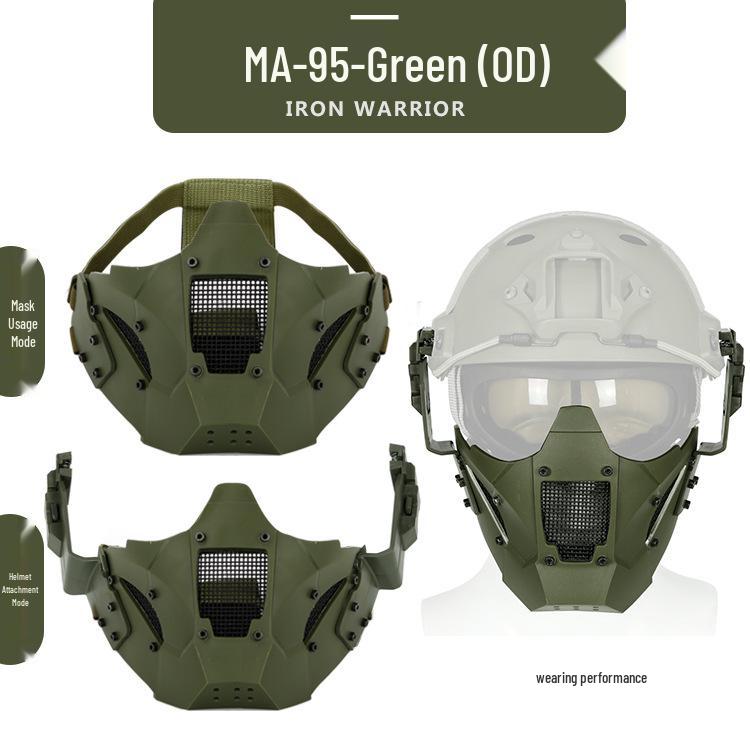 Iron Warrior Tactical Half-Face Breathable Mesh Mask with Removable Headband