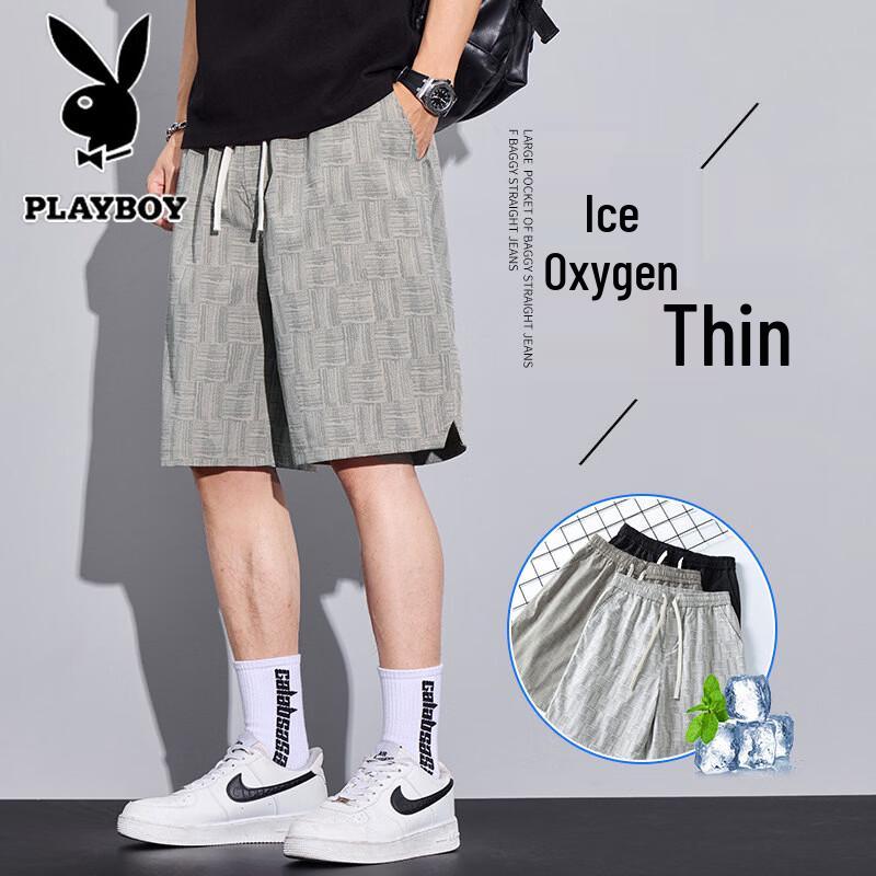 PLAYBOY Men s Ice Silk Quick-Dry Casual Shorts 3XL