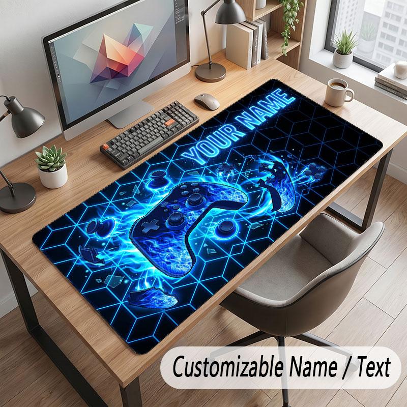 Game Controller Theme Customized Mouse Pad Personalized Print Name Text Desk Mat For Home Office Table Decor