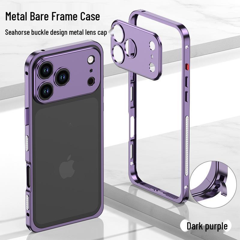 

iPhone 17 Pro Max Air Clamshell Frame Case with Lens Ring 15 Pro Max