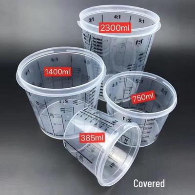 Transparent Solvent-Resistant Paint Mixing Cup for Automotive Spray Coating