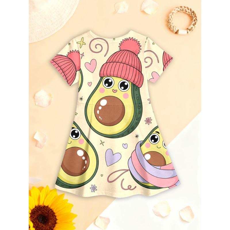 Girls' 3D Summer Dress Panda Illustration - Cute Panda Pattern for Outdoor Play, Birthday Parties, School Events