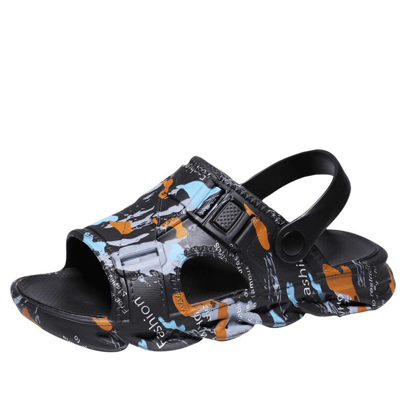 Модные мужские уличные домашние тапочки на толстой подошве — фото 8