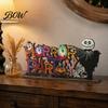 Bat And Pumpkin Tabletop Signs Halloween Wooden Ornaments for Decorations, Stable Base Table Handcrafted Items Centerpiece Home Party Spooky