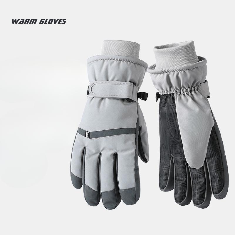 

Ski Gloves Touch Screen Waterproof Outdoor Sports Men and Women Warm Plus Velvet Thickened Cycling Anti Slip Windproof Winter One Size