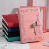 360-Page Leather Heart-Shaped Locking Journal, A5 Pink Diary with Lock and Key for Girls Women Adults