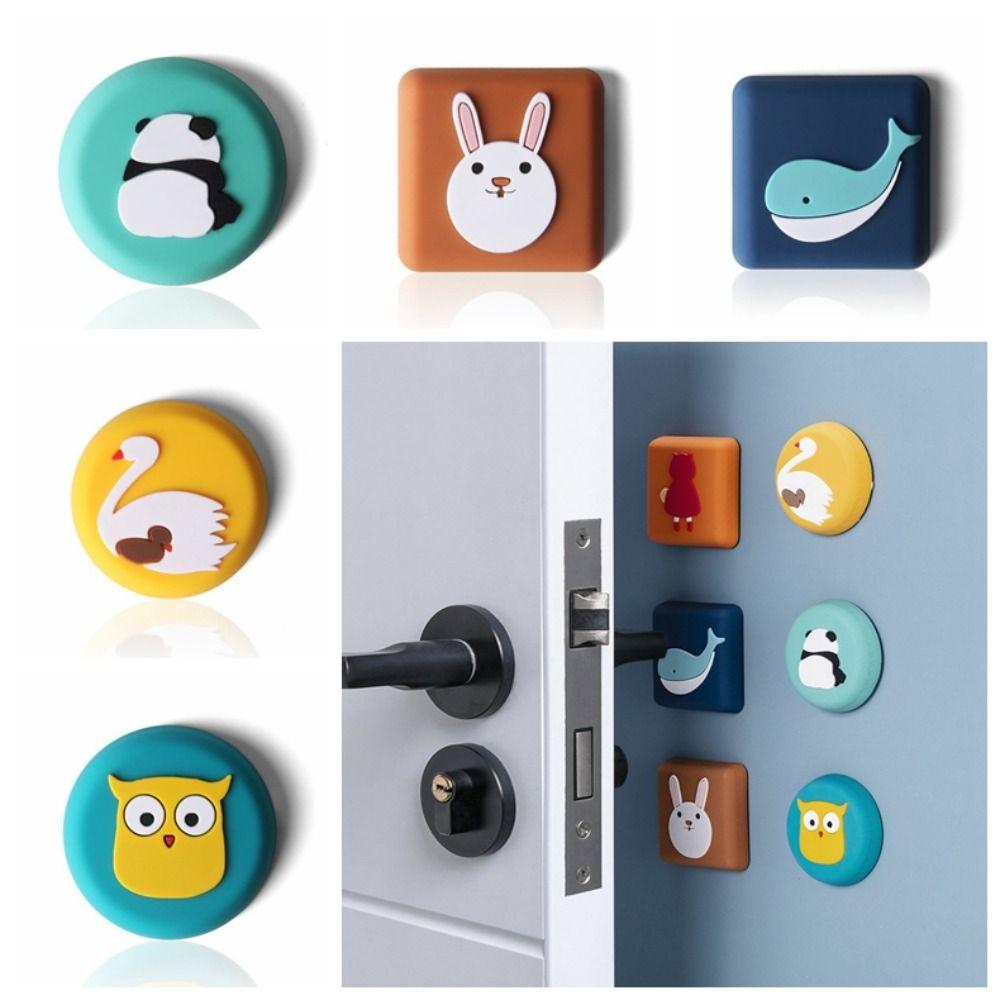 

5 Pcs/Bag Cute Cartoon Silicone Crash Pad Thickened Door Handle Bumpers Household