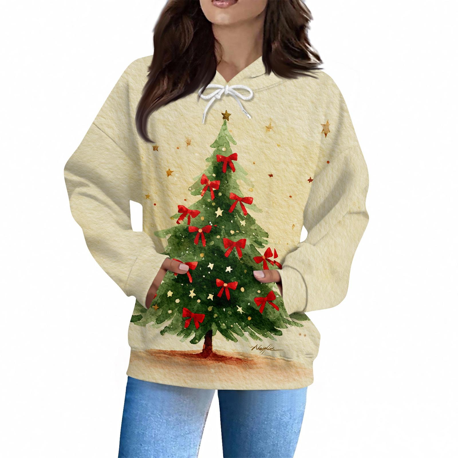 

Женская Мода Повседневная Толстовка Длинный Рукав Принт Топ L хаки