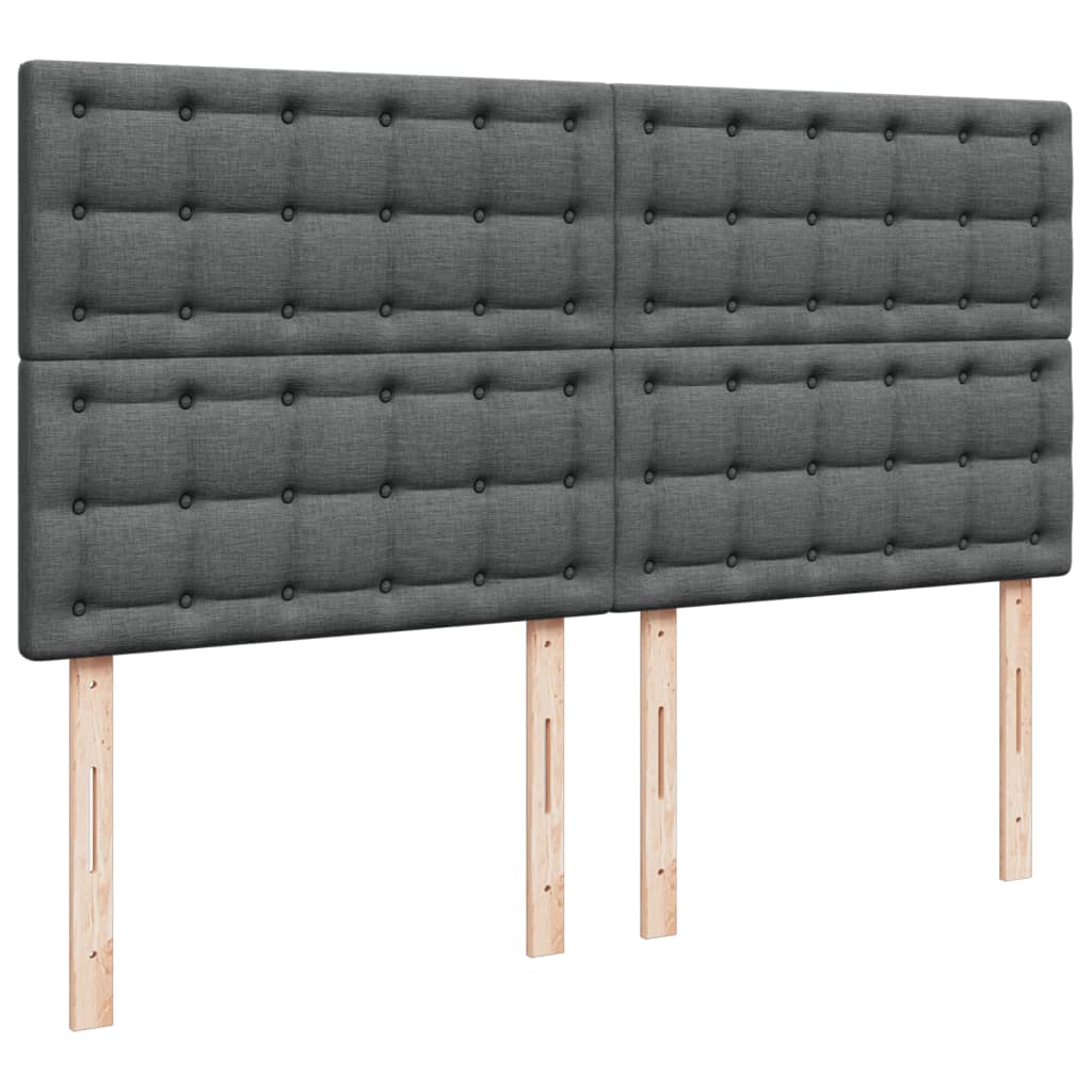 Box Spring Bed with Mattress Dark Grey 180 x 200 cm Fabric