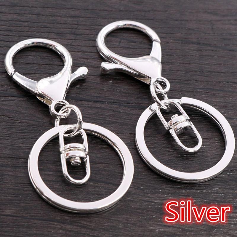 5pcs Multi-colors DIY Keychain Accessories Lobaster Clasp Hooks with 30mm Kring Ring Connector for DIY Pendant Jewelry Making