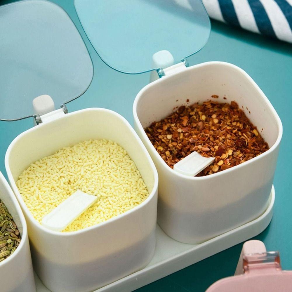 Organizador de Condimentos Antideslizante Contenedor de Especias Hermético Herramientas para Especias Caja de Especias Cocina