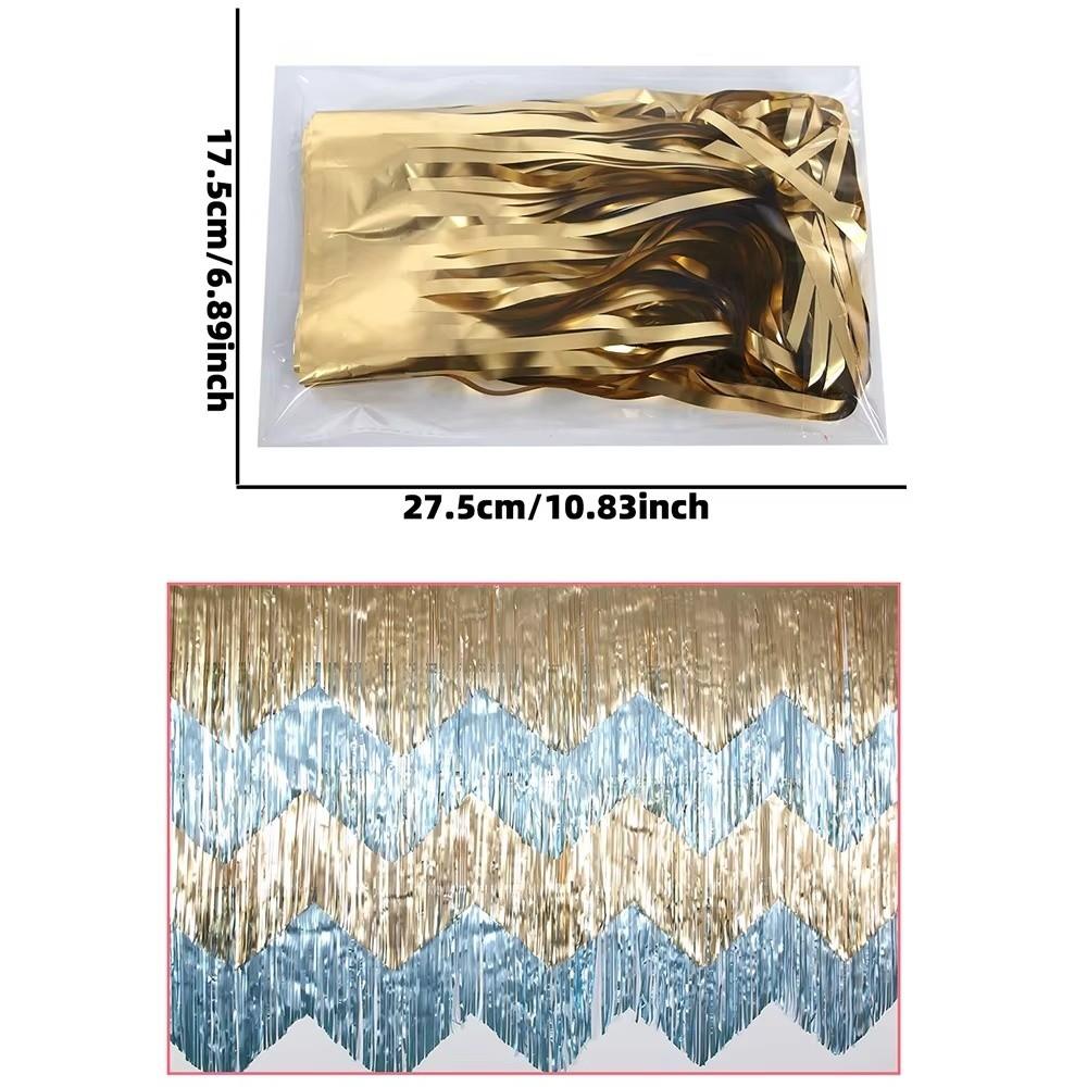 Silver Gold Color Metallic Fringe Garland Tinsel Streamers Banner  Wedding Backdrop