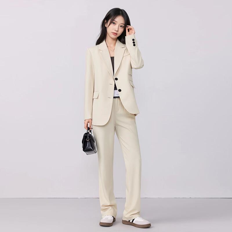 Women's Double-Breasted Loose Fit Professional Suit Set