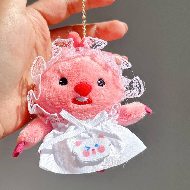 

The Pororo Little Penguin Cartoon Character Loopy Maid Dress Plush Keychain Toy