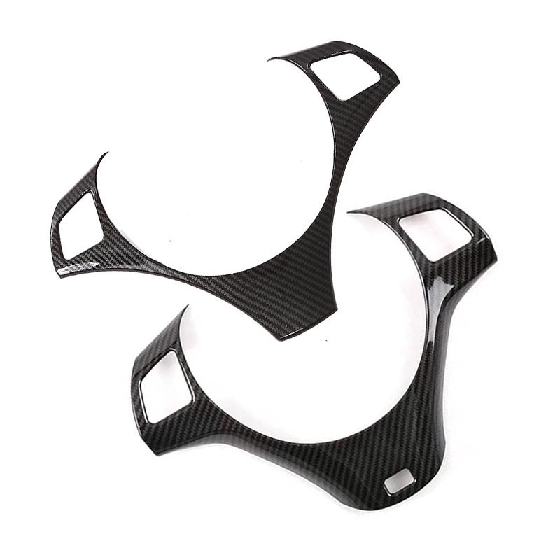 Auto Steering Wheel Panel Decorative Cover Trim Moulding Sticker Carbon Fiber Black for BMW 1 3 Series E87 E90 E92 E93 2006-2012