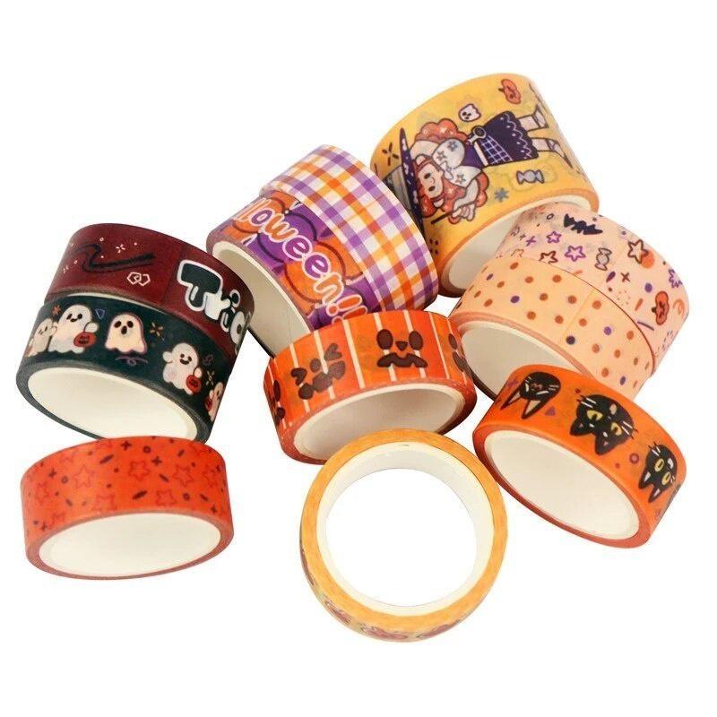 11 Rolls Halloween Bronzing Festival Washi Tape Set DIY Hand Account Border Decoration Halloween Festival Adhesive Masking Tape