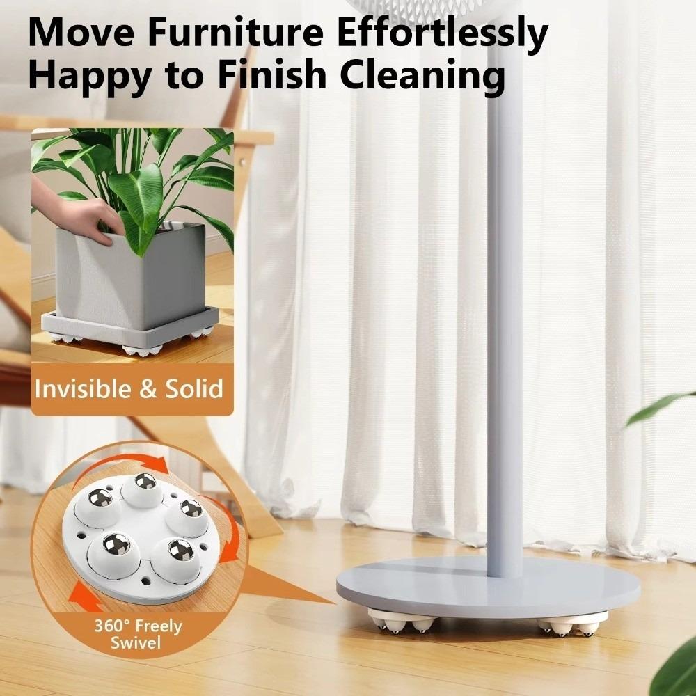 4pcs 5 Beads Self Adhesive Caster Wheels 360° Rotating Furniture Casters Wheels Furniture