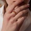 Anel de Corrente Grossa de 6mm Elo Cubano Curb Aço Inoxidável Anel Estiloso para Mulheres Meninas