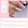 24 Pieces Artificial Nail Short Almond Styles Press on Nail Glitters Floral Patterns False Nail For Various Occasion