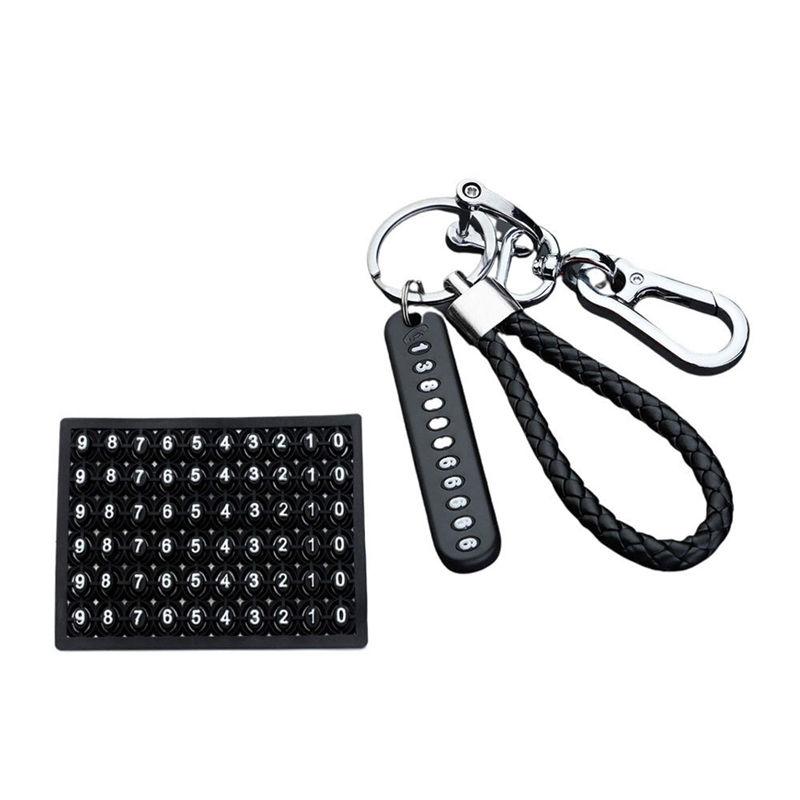 

Мода Анти-потеря Кулон с табличкой с номером телефона Брелок для ключей автомобиля Аксессуары для брелка чёрный