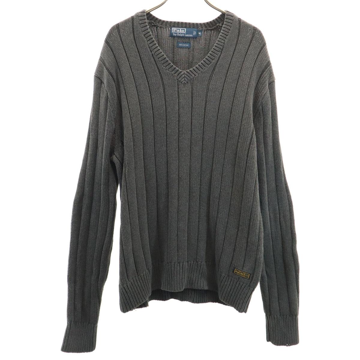 

Polo by Ralph Lauren Long sleeve V neck knit M Sweater with elbow patches Men s Used