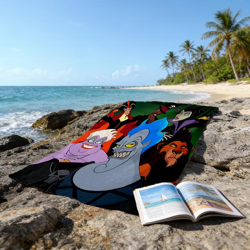 1pc Villains2 Beach Towel, Beach and Seaside Swimming Pool Equipment, Fashion Pattern, Rectangular, Travel Essentials