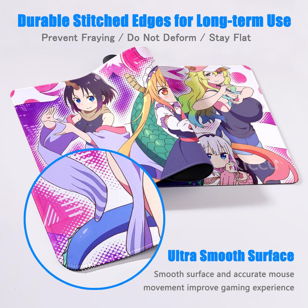 Miss Kobayashi Dragon Maid Mouse Pad Gaming Accessories Large Computer Playmat Carpet Anti-slip Laptop XXL Soft Micemat 400x900