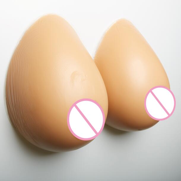 New Silicone Breast Form Waterdrop Shaped Fake Breast Self-Adhesive Padded Bra for Transgender