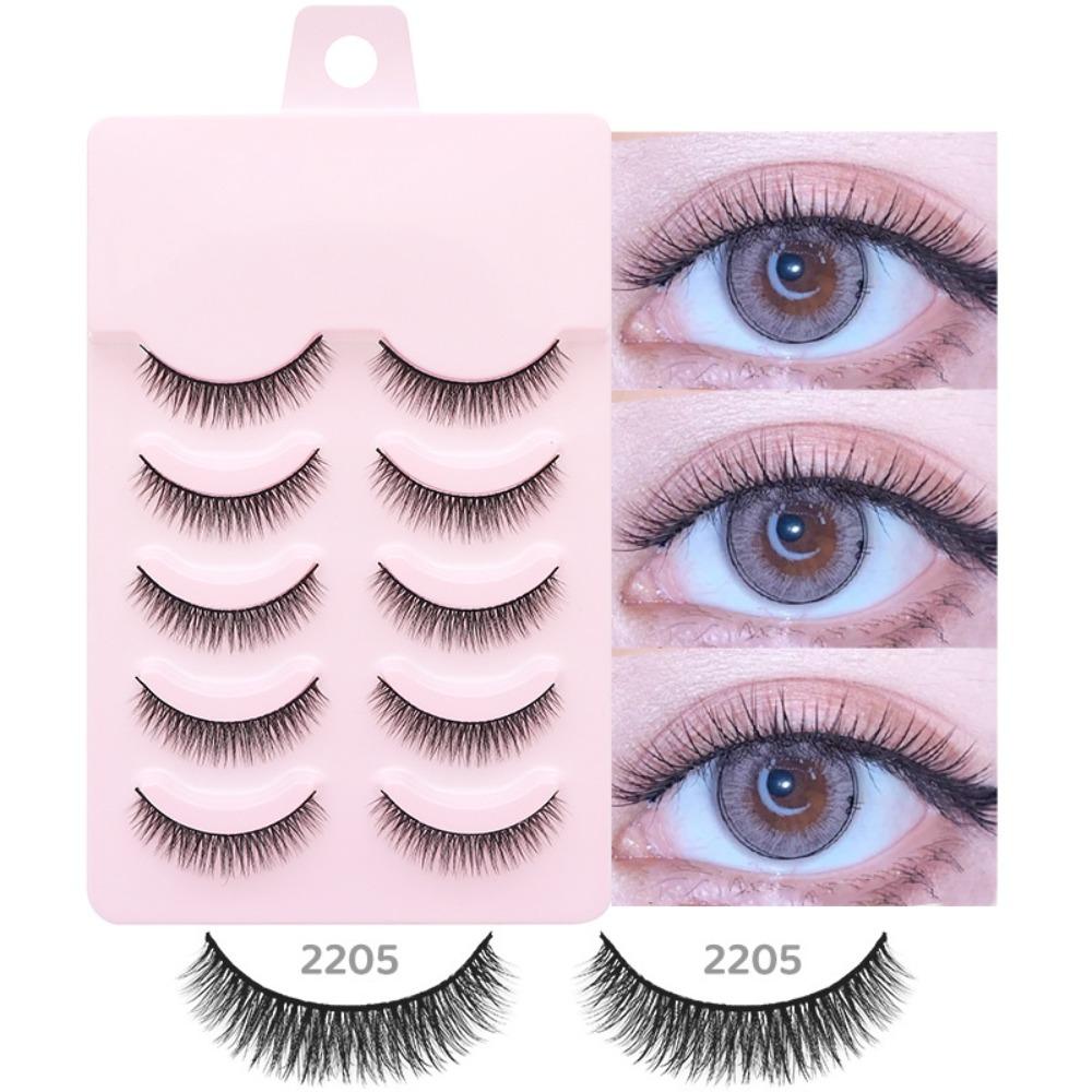 5 Paare Falsche Nerzwimpern Anime Cosplay Segmentierte Falsche Wimpern Mode 3D Falsche Wimpern Männer