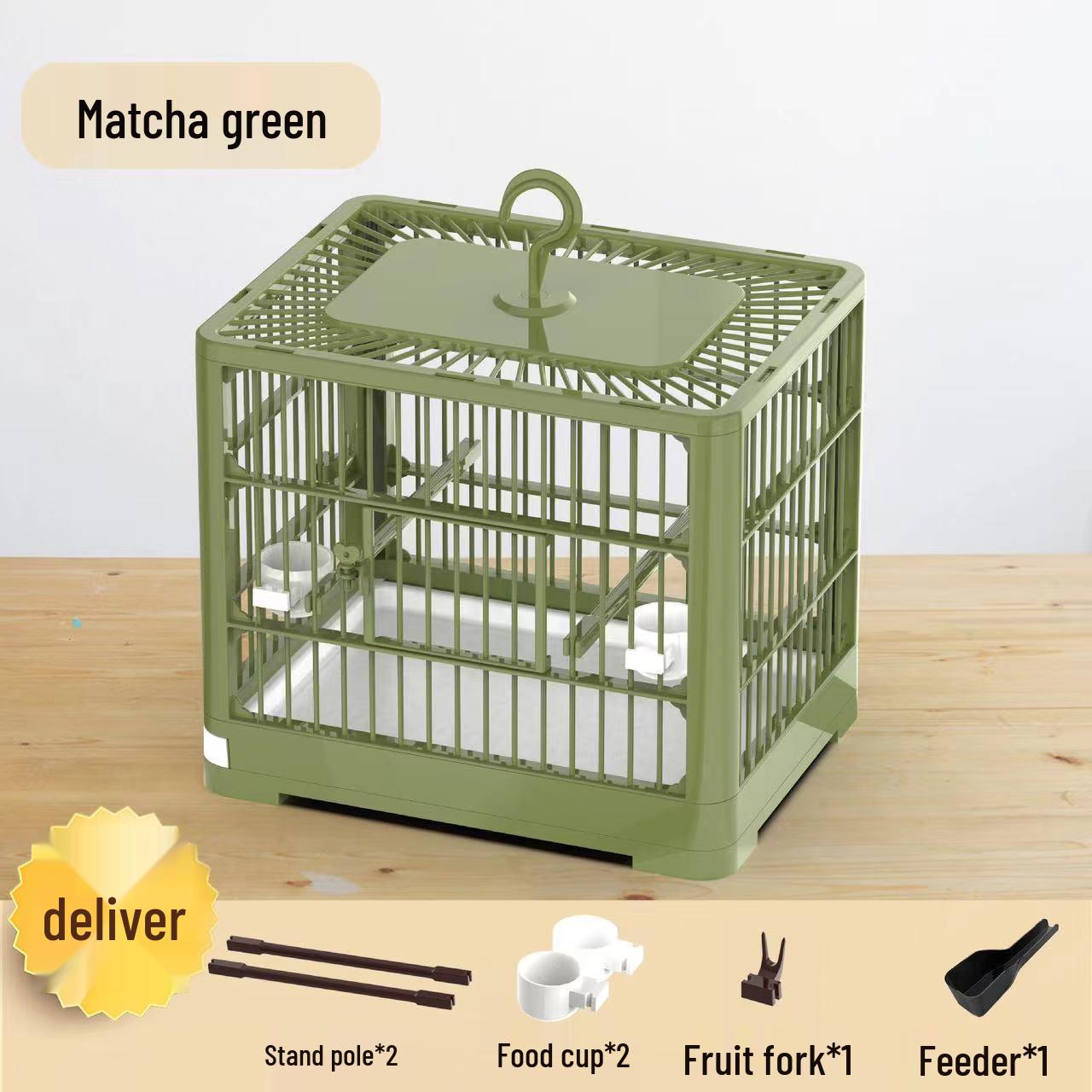 

Large Portable Birdcage for Parrots, Mynas, Cockatiels, Budgies – Ideal for Travel зелёный