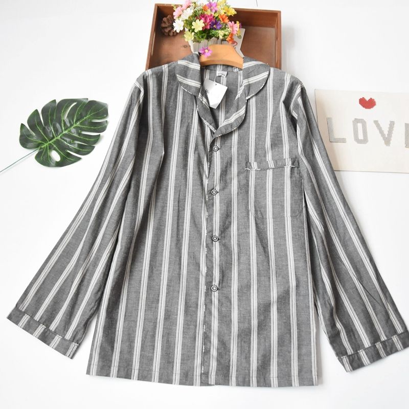 

Foreign Trade Spring and Summer Thin Loose Casual Pajamas Grey Stripes XXL